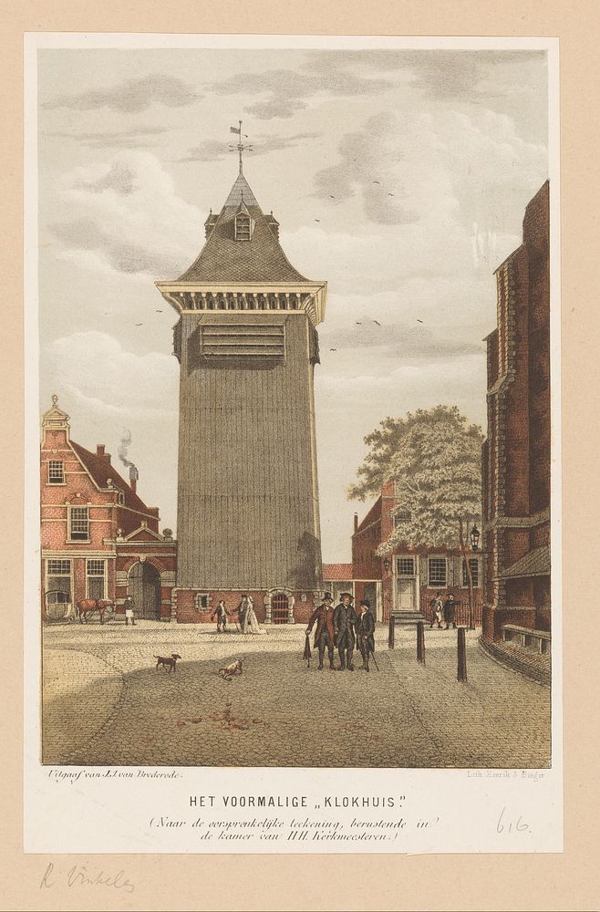 Gezicht op het Klokhuis in Haarlem (1850 - 1900) by anonymous, Hermanus Petrus Schouten, Emrik and Binger and J J van…