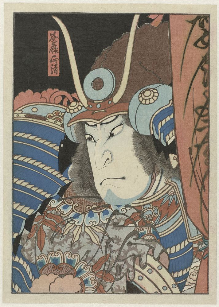Nakamura Utaemon IV als Katô Masakiyo in het toneelstuk ‘Keisei kiyome no funauta’, Naka Theater (1851) by Utagawa Sadamasu