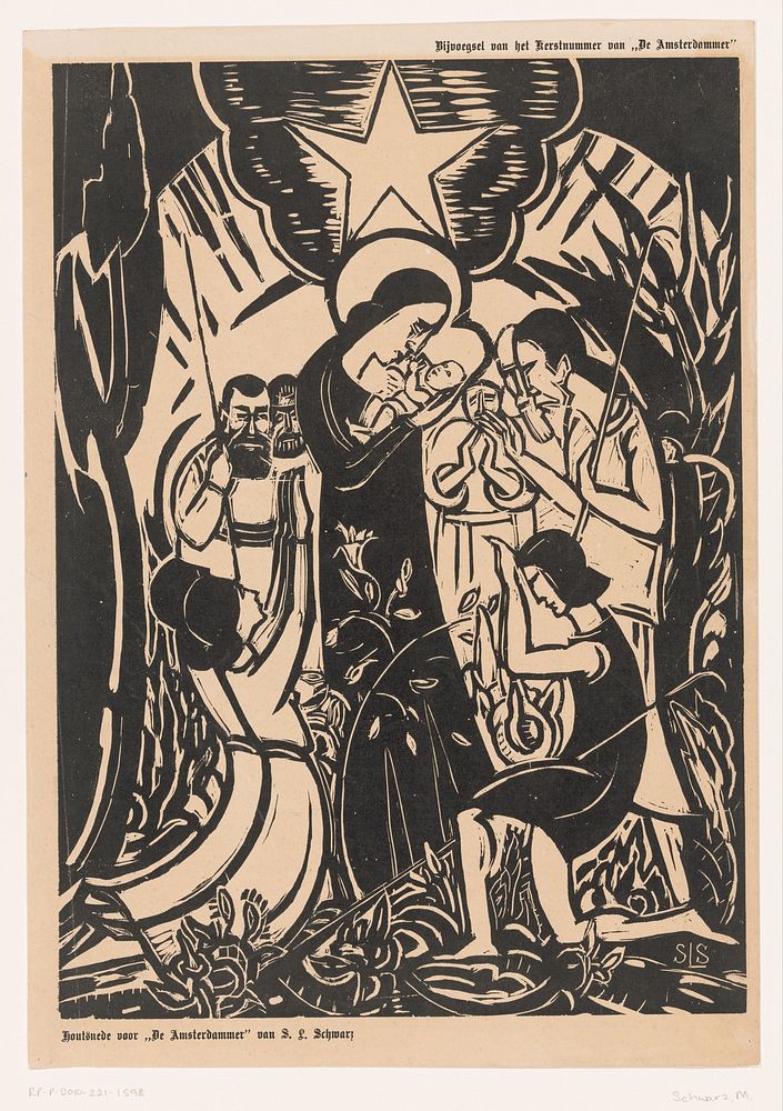 Aanbidding der herders (c. 1922) by Mommie Schwarz