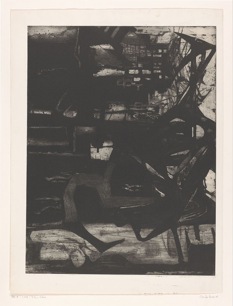 Abstracte compositie in zwart en grijs (c. 1960 - before 2009) by Printshop