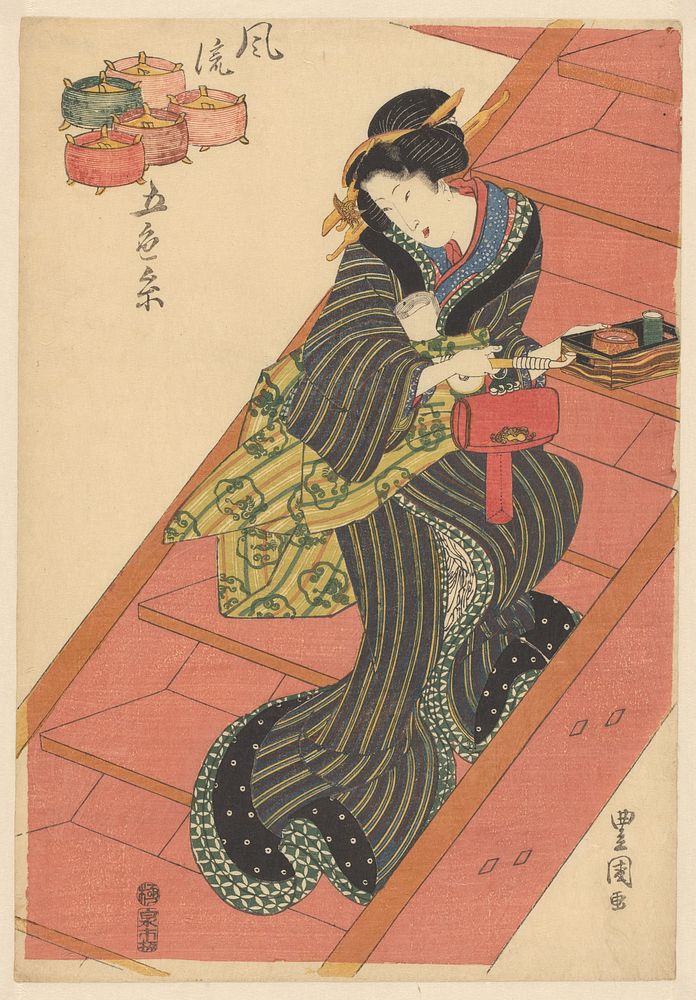 Een courtisane (c. 1818) by Utagawa Toyokuni I
