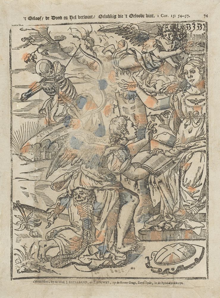 't Geloof / de dood en hel verwint / Gelukkig die ´t geloove vint (1767 - c. 1778) by weduwe Jeronimus Ratelband en Johannes…