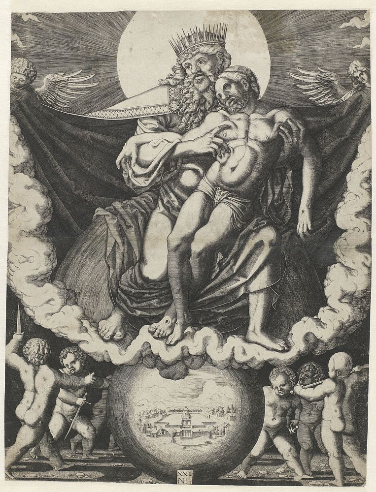 Father-Pietà (1524) by Nicolaas Hogenberg, Nicolaas Hogenberg, Titiaan and Albrecht Dürer
