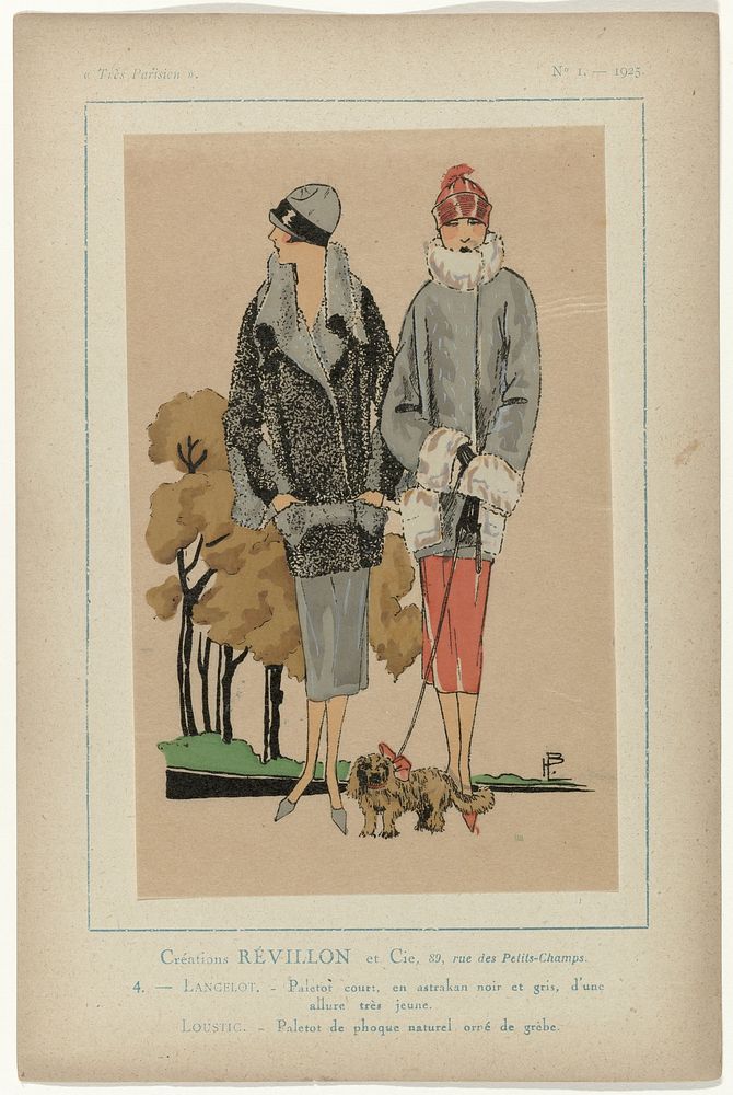 Très Parisien, 1925, No. 1, Pl. 4: Créations RÉVILLON et Cie, - Lancelot (...) (1925) by G P Joumard