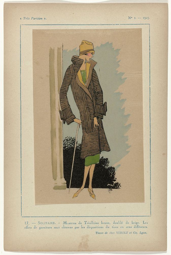 Très Parisien, 1925, No. 1, Pl. 17.-SOLITAIRE. (1925) by G P Joumard