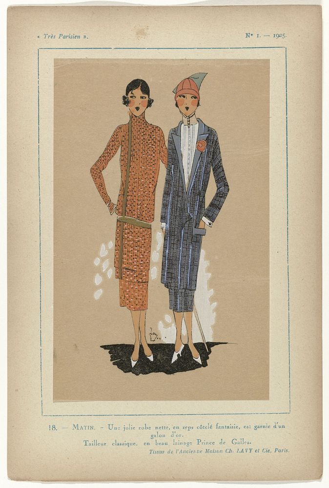 Très Parisien, 1925, No. 1, Pl. 18.-MATIN. (1925) by G P Joumard and G P Joumard