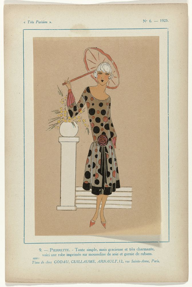 Très Parisien, 1925,  No. 6, Pl. 9: -PIERRETTE. (1925) by G P Joumard and Bertaux