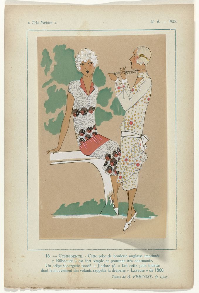 Très Parisien, 1925,  No. 6, Pl. 16.- CONFIDENCE (1925) by G P Joumard