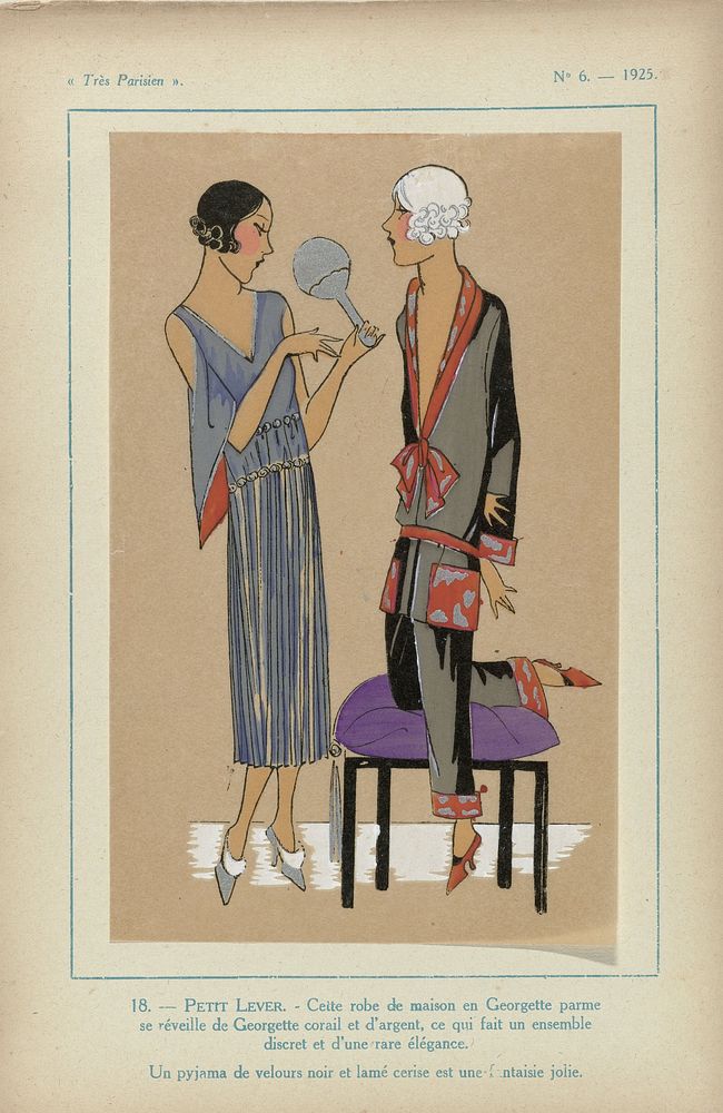 Très Parisien, 1925,  No. 6, Pl. 18.- PETIT LEVER (1925) by G P Joumard