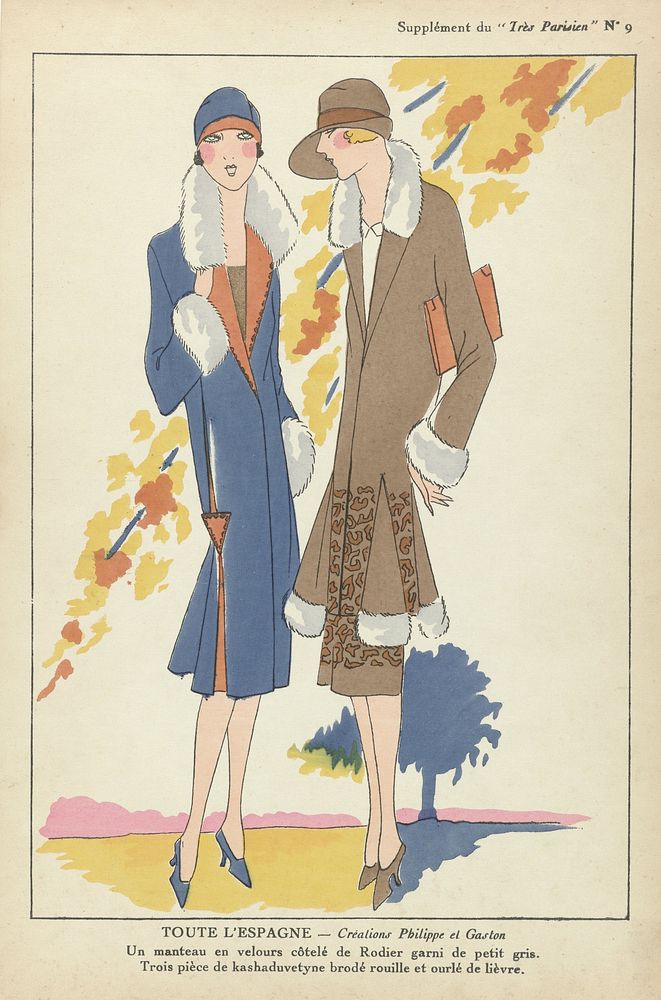Très Parisien, 1925,  No. 9: Supplément. TOUT L'ESPAGNE. Créations Philippe et Gaston (1925) by G P Joumard