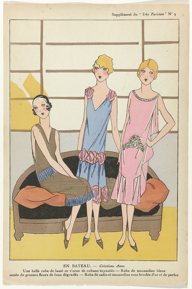 Très Parisien, 1925,  No. 9: Supplément. EN BATEAU. - Créations Anna (1925) by G P Joumard