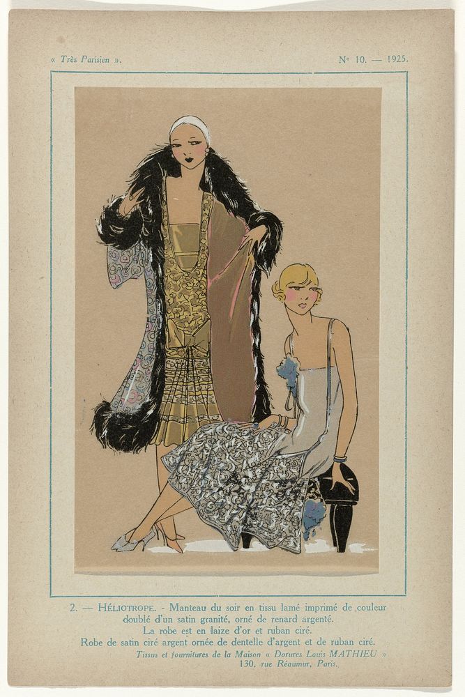 Très Parisien, 1925,  No. 10, Pl. 2. - HÉLIOTROPE (1925) by G P Joumard