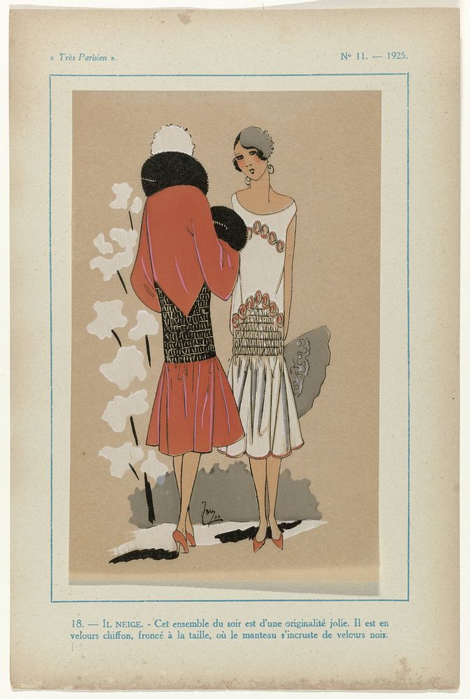 Très Parisien, 1925, No. 11, Pl. 18.- IL NEIGE (1925) by G P Joumard and G P Joumard