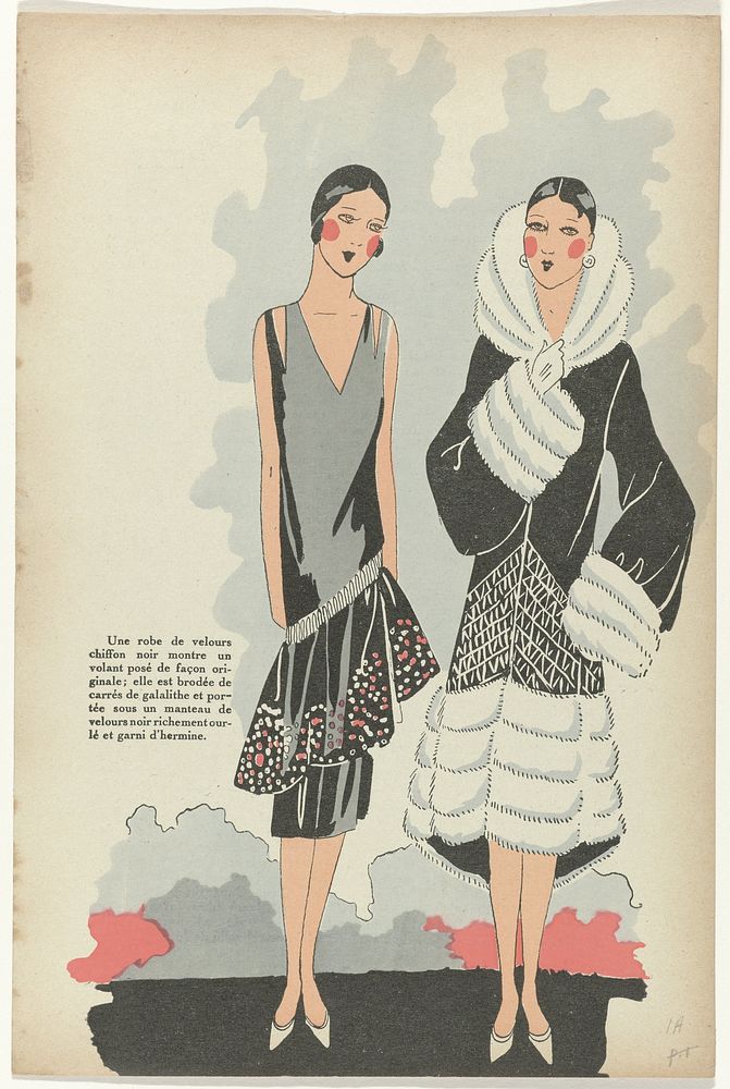 Très Parisien, 1925,  No 11, p. 1: Une robe de velours (...) (1925) by G P Joumard