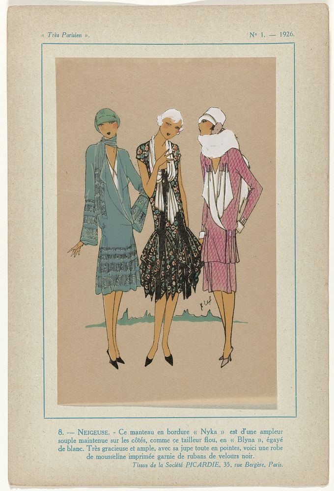 Très Parisien, 1926, No.  1, Pl. 8.- NEIGEUSE (1926) by G P Joumard
