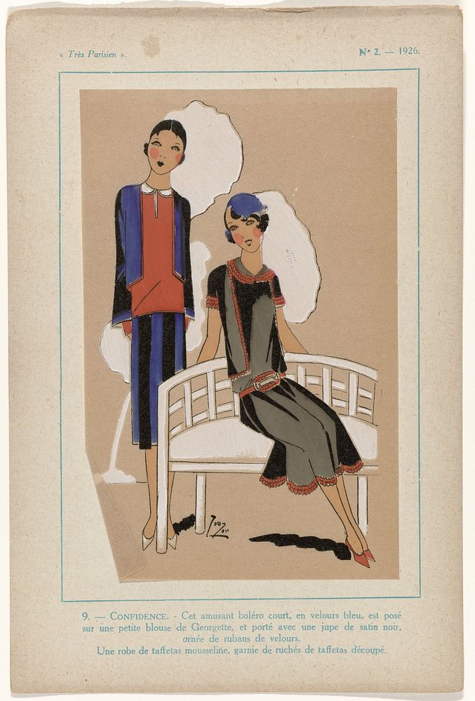 Très Parisien, 1926, No.  2, Pl. 9: - CONFIDENCE (1926) by G P Joumard and G P Joumard