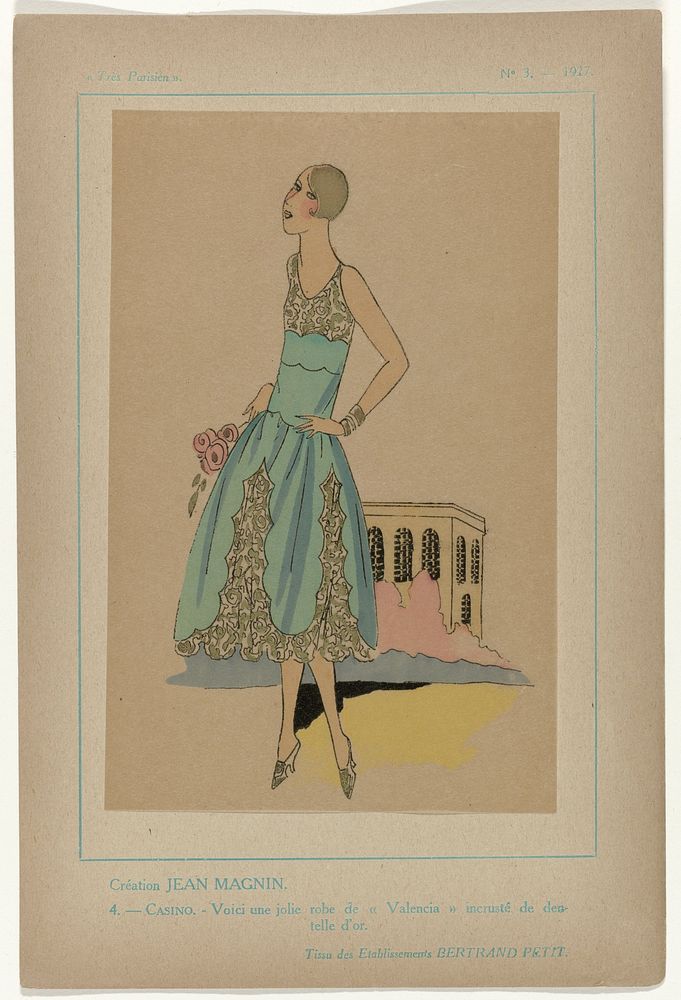 Très Parisien, 1927 No. 3, Pl. 4: Création JEAN MAGNIN - CASINO (1927) by G P Joumard