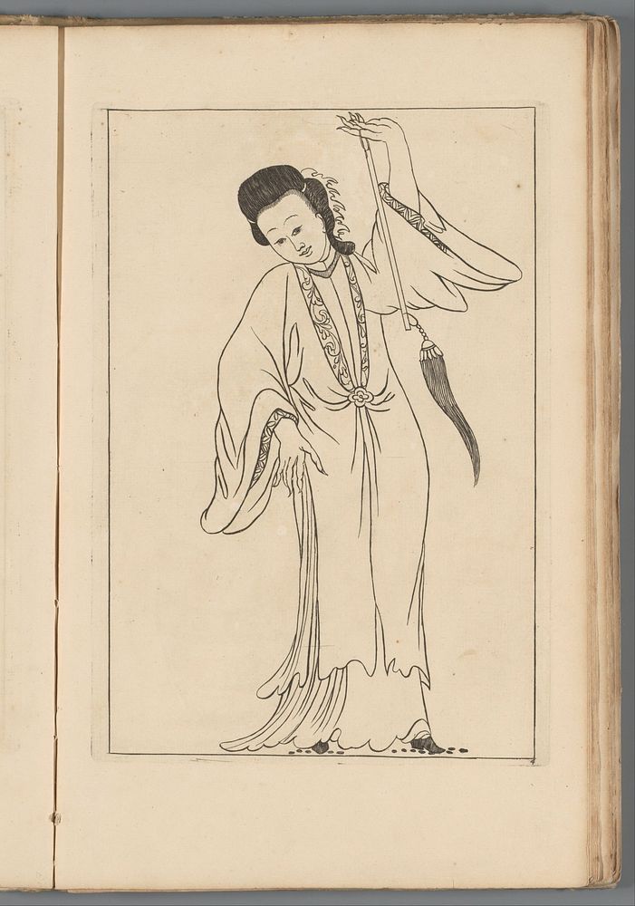 Staande Chinese vrouw met attribuut in de linkerhand (1727 - 1775) by Pieter Schenk II, anonymous and Pieter Schenk II
