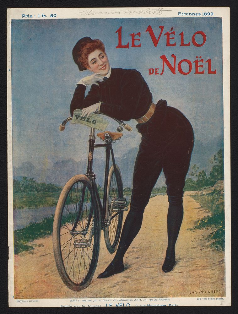 Omslag voor: Le vélo, 1899 (1899) by Jan van Beers schilder, Société de Publications d Art and Société de Publications d Art
