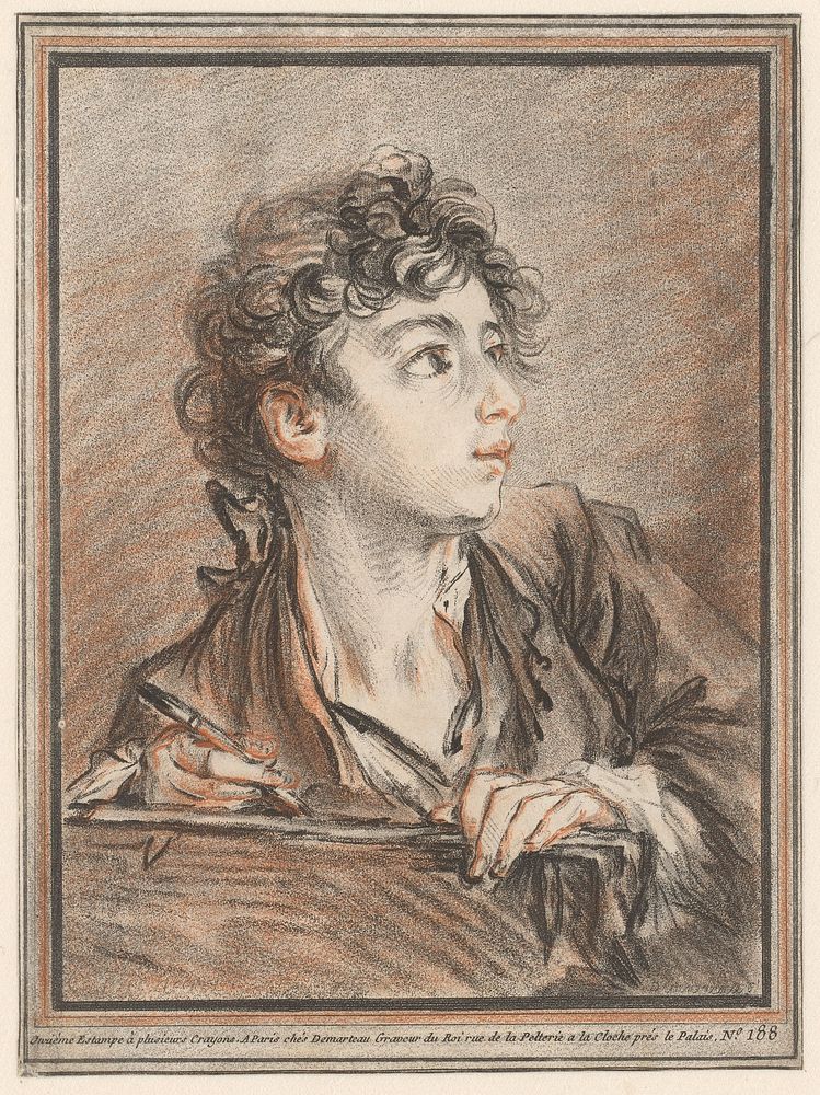 De jonge tekenaar (c. 1750 - c. 1775) by Gilles Demarteau, François Boucher and Gilles Demarteau