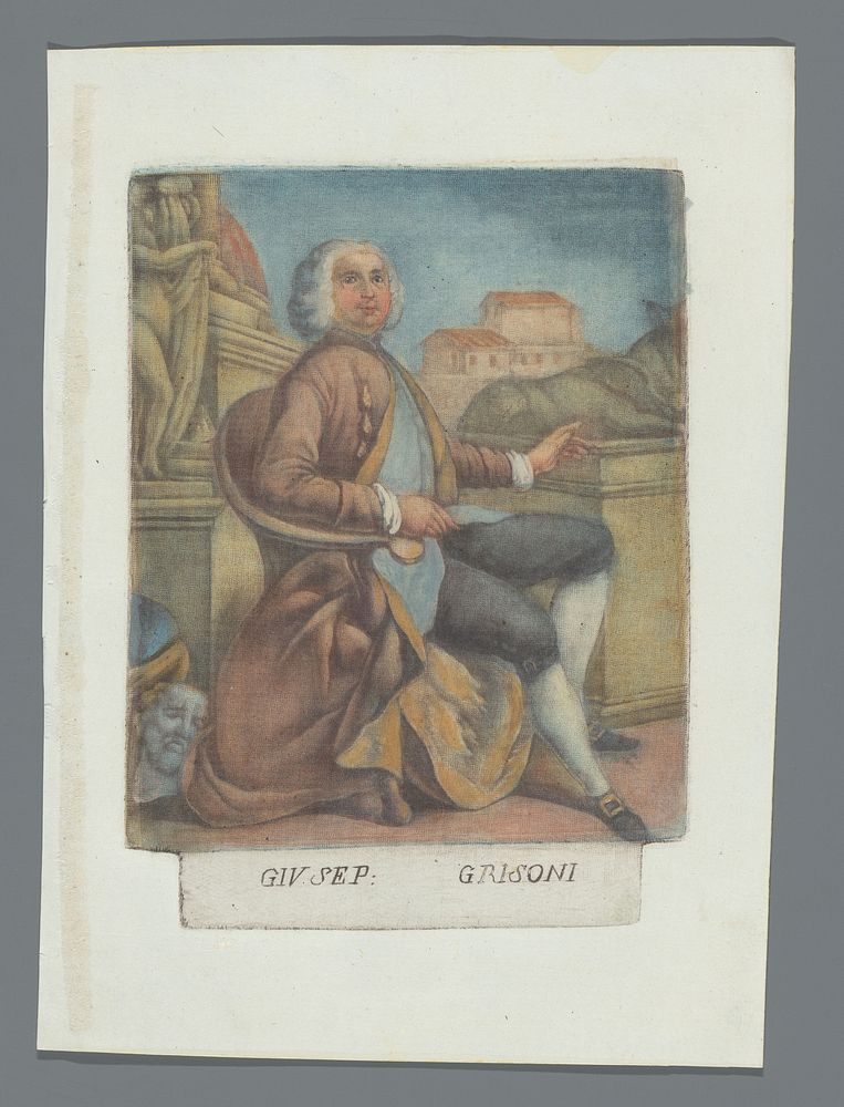 Portret van Giuseppe Grisoni (1789) by Carlo Lasinio and Giuseppe Grisoni