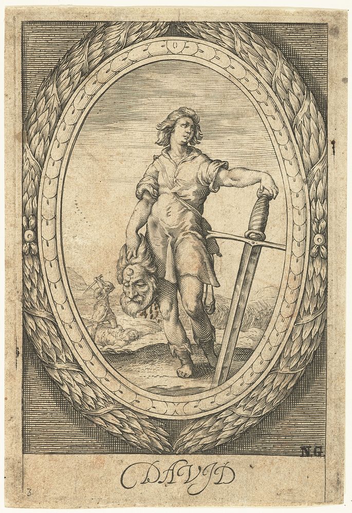 David (c. 1586 - in or after c. 1600) by Nicolaas Braeu, Jacob Matham and Jacob Matham
