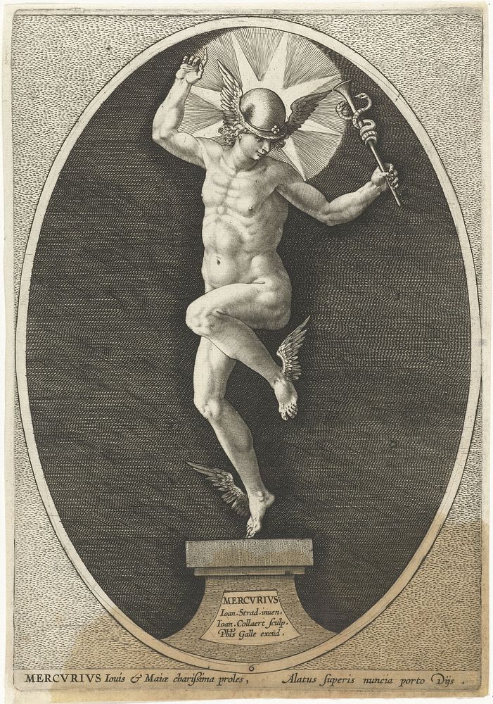 Mercurius (after 1585 - 1628) by Jan Collaert II, Jan van der Straet, Philips Galle and Cornelis Kiliaan