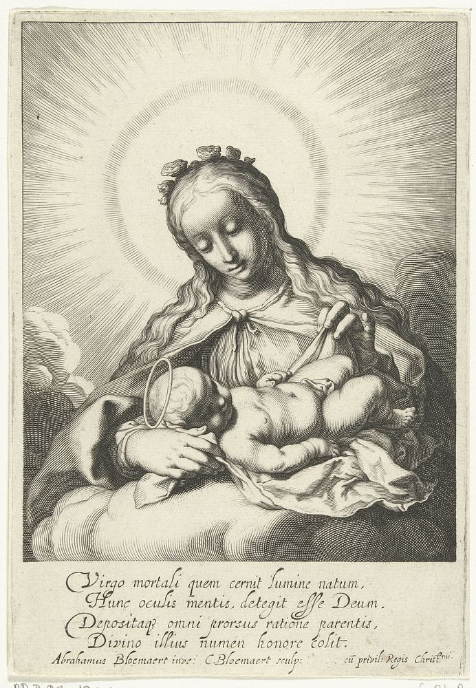 Zittende Madonna (c. 1630 - c. 1633) by Cornelis Bloemaert II, Abraham Bloemaert and Lodewijk XIII koning van Frankrijk
