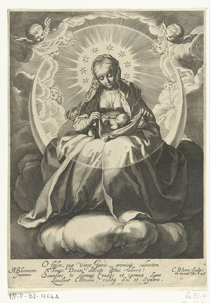 Madonna zittend op de maansikkel (1625) by Cornelis Bloemaert II, Abraham Bloemaert and Cornelis Bloemaert II