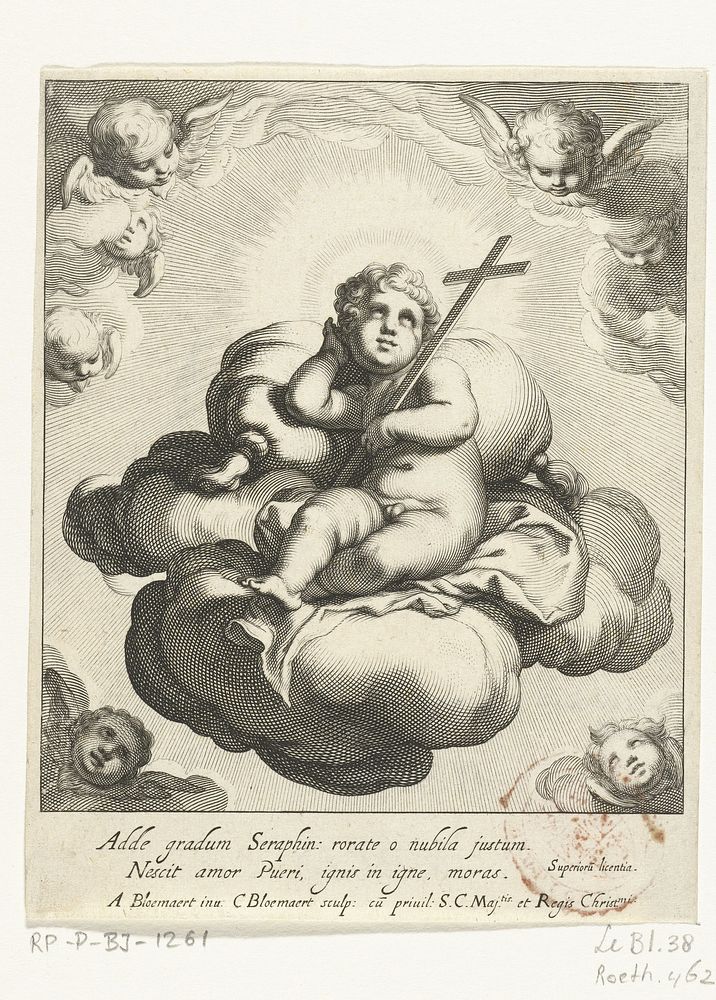Christuskind in de wolken (c. 1630 - c. 1633) by Cornelis Bloemaert II and Abraham Bloemaert