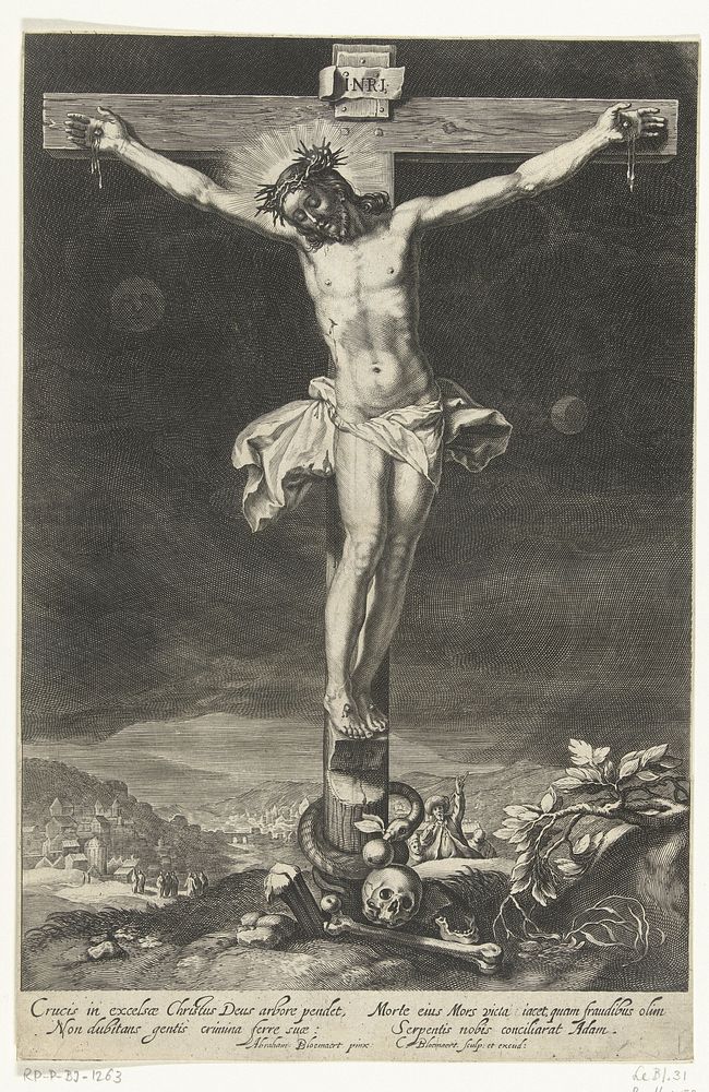 Kruisiging van Christus (c. 1629) by Cornelis Bloemaert II, Abraham Bloemaert and Cornelis Bloemaert II