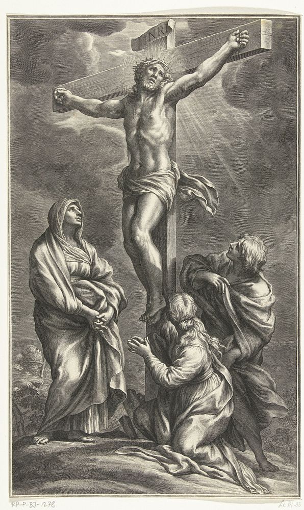 Kruisiging van Christus (1656 - 1692) by Cornelis Bloemaert II and Ciro Ferri