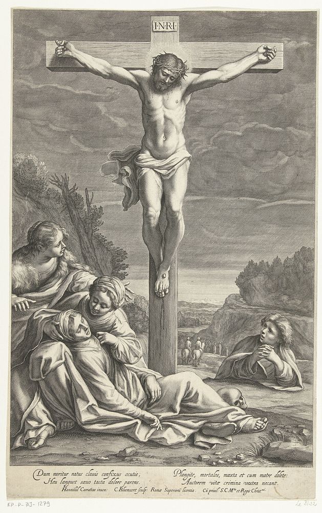 Kruisiging van Christus (1633 - 1692) by Cornelis Bloemaert II, Annibale Carracci and Senaat van Rome