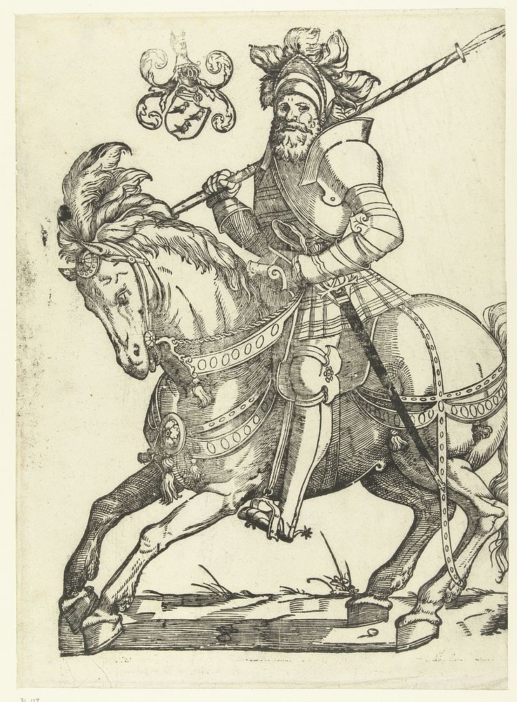 Portret van Maarten van Rossum te paard (1600 - 1699) by Cornelis Anthonisz