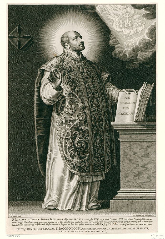 Heilige Ignatius van Loyola met monogram IHS (1622) by Schelte Adamsz Bolswert, Peter Paul Rubens, Schelte Adamsz Bolswert…