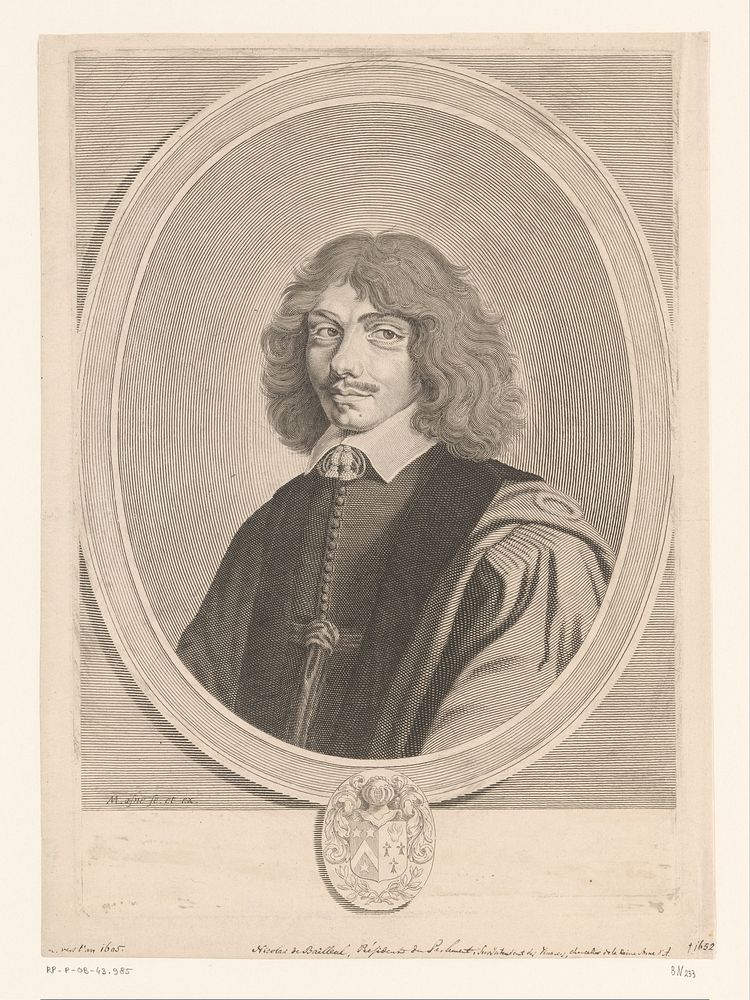 Portret van Nicolas de Bailleul (1600 - 1667) by Michel Lasne and Michel Lasne