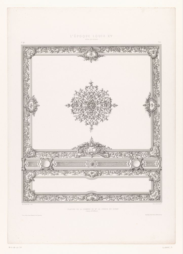 Plafond van de kamer van de prins van Rohan in Hôtel de Soubise (1859) by Alphonse Guilletat, Alphonse Guilletat, Germain…