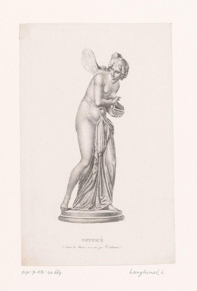 Beeld van Psyche (c. 1822 - c. 1825) by anonymous, Henry Corbould, Richard Westmacott and Pierre Langlumé