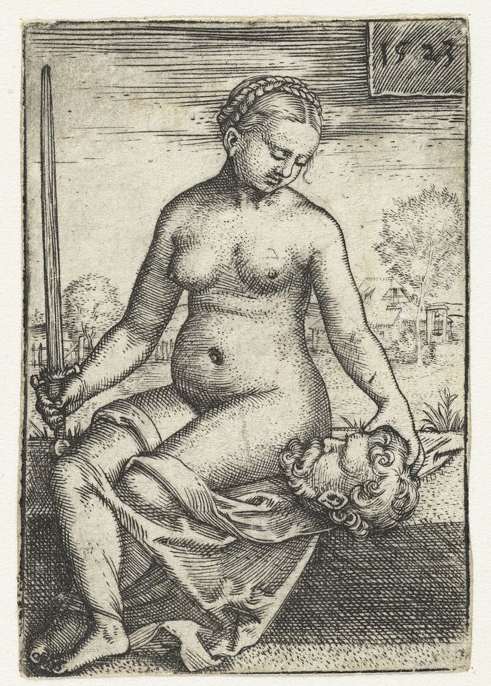 Judith met hoofd van Holofernes en zwaard (1523) by Barthel Beham and Barthel Beham