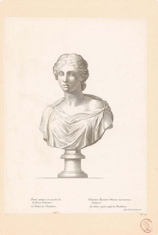 Antieke buste van Cleopatra (1680) by Etienne Baudet