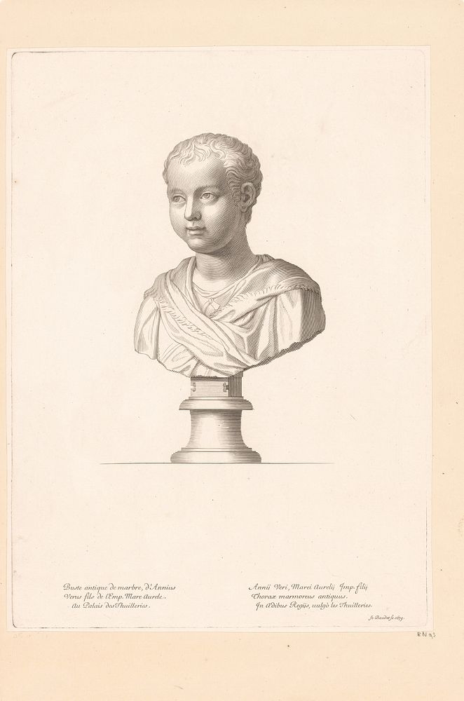 Antieke buste van Marcus Annius Verus (1679) by Etienne Baudet