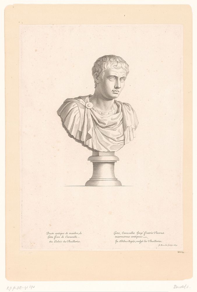 Antieke buste van Publius Septimius Geta (1679) by Etienne Baudet