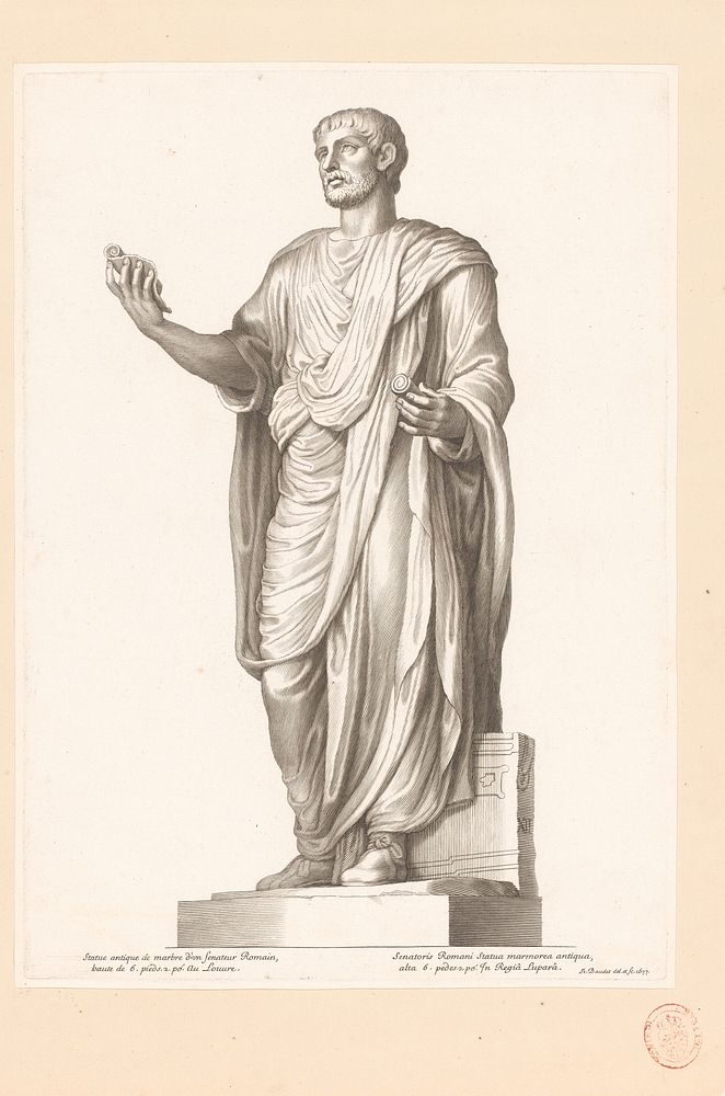Antiek standbeeld van een Romeins senator (1677) by Etienne Baudet and Etienne Baudet