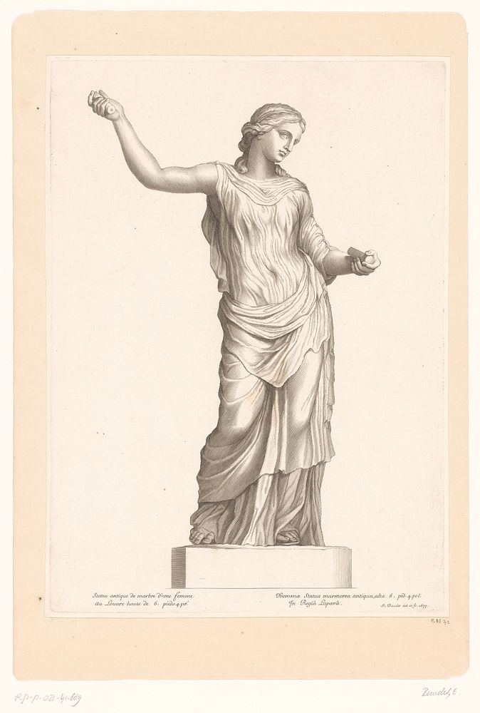 Antiek standbeeld van een vrouw (1677) by Etienne Baudet and Etienne Baudet