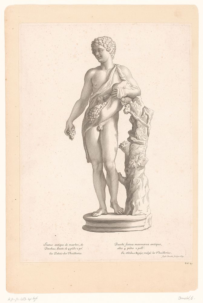 Antiek standbeeld van Bacchus (1679) by Etienne Baudet