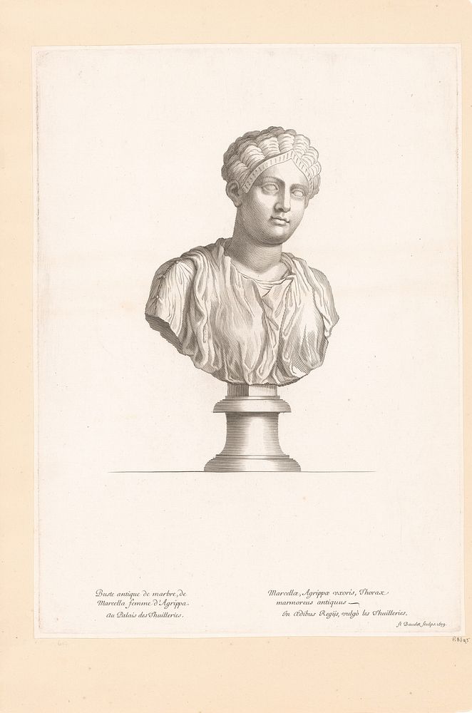 Antieke buste van Claudia Marcella maior (1679) by Etienne Baudet