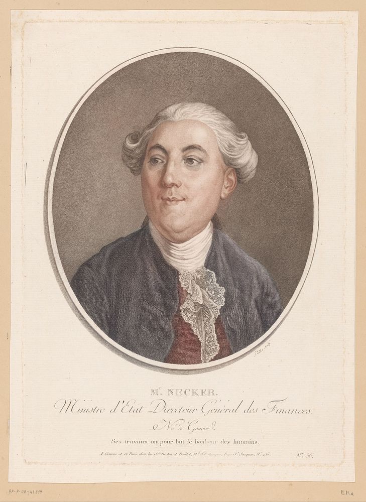 Portret van Jacques Necker (c. 1789) by J N Boillet and Breton and Boillet