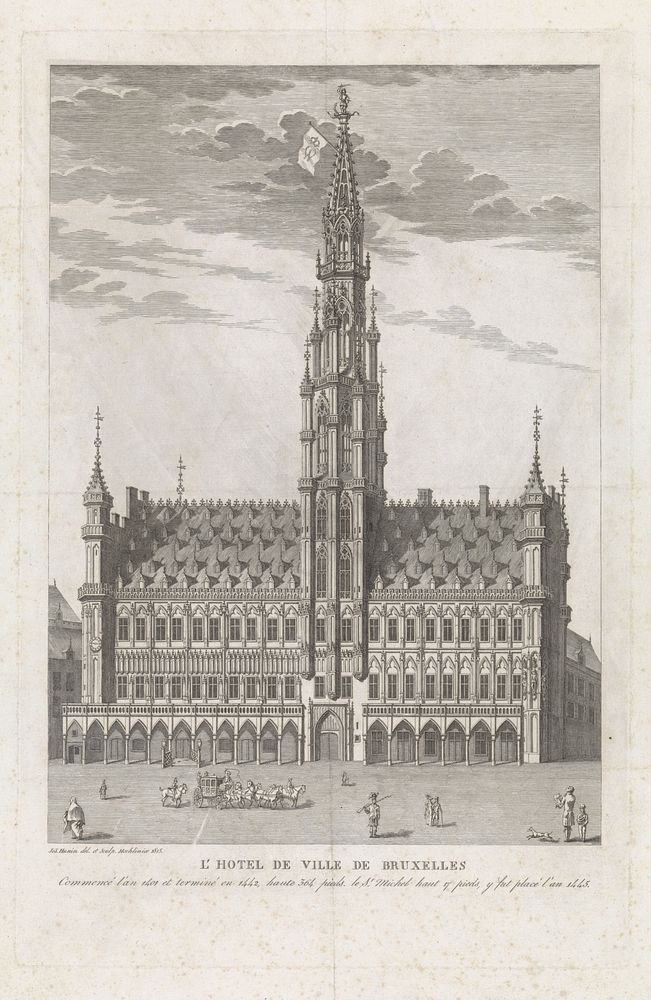 Stadhuis te Brussel (1815) by Joseph Hunin and Joseph Hunin