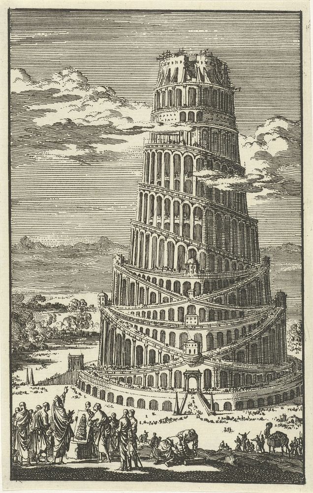 Toren van Babel (1682 - 1762) by anonymous and Jan Luyken