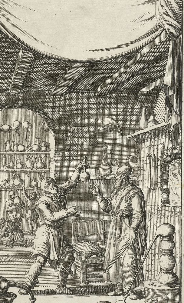 Figuren in een laboratorium (1683) by Jan Luyken